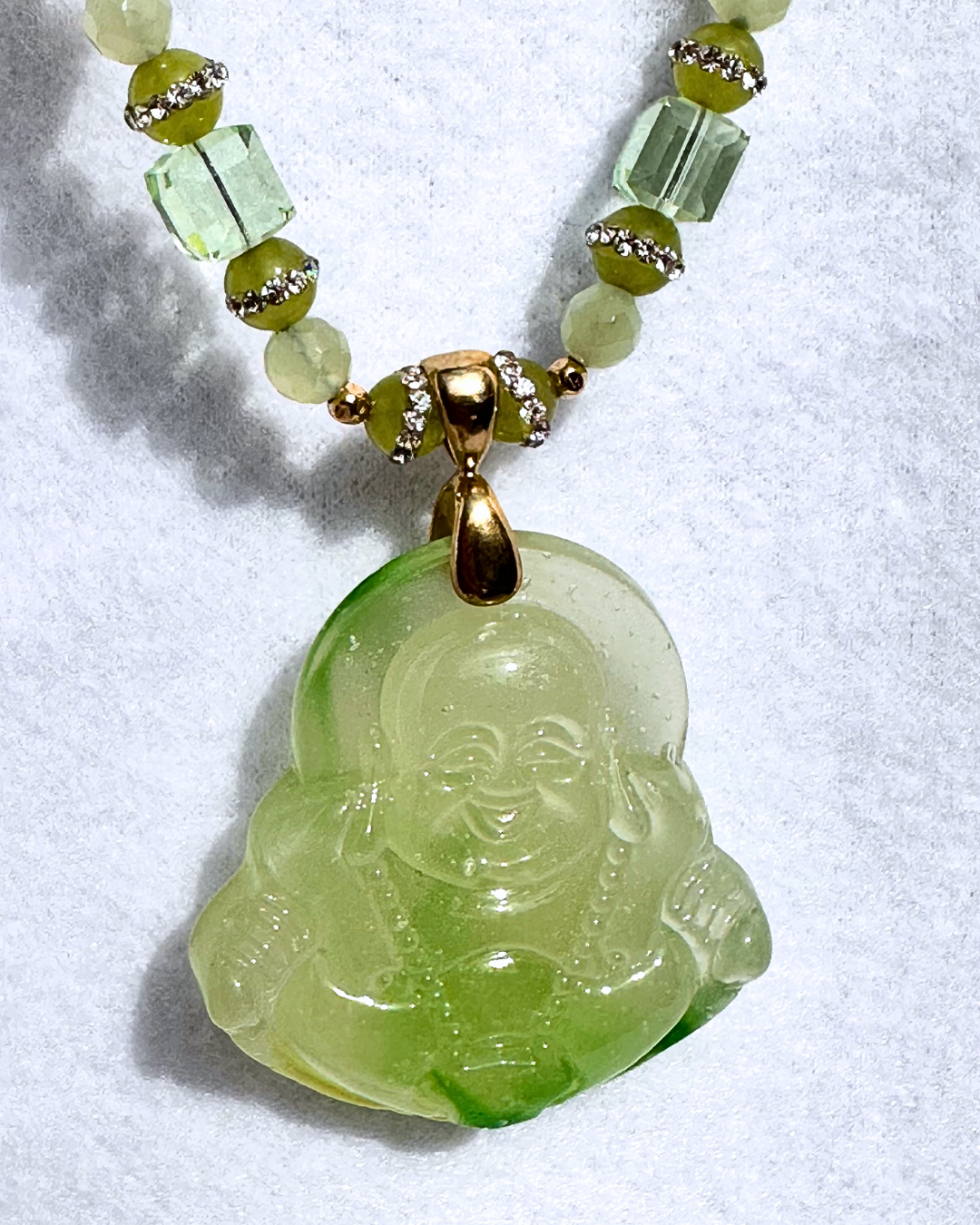 Green Harmony Buddha Necklace