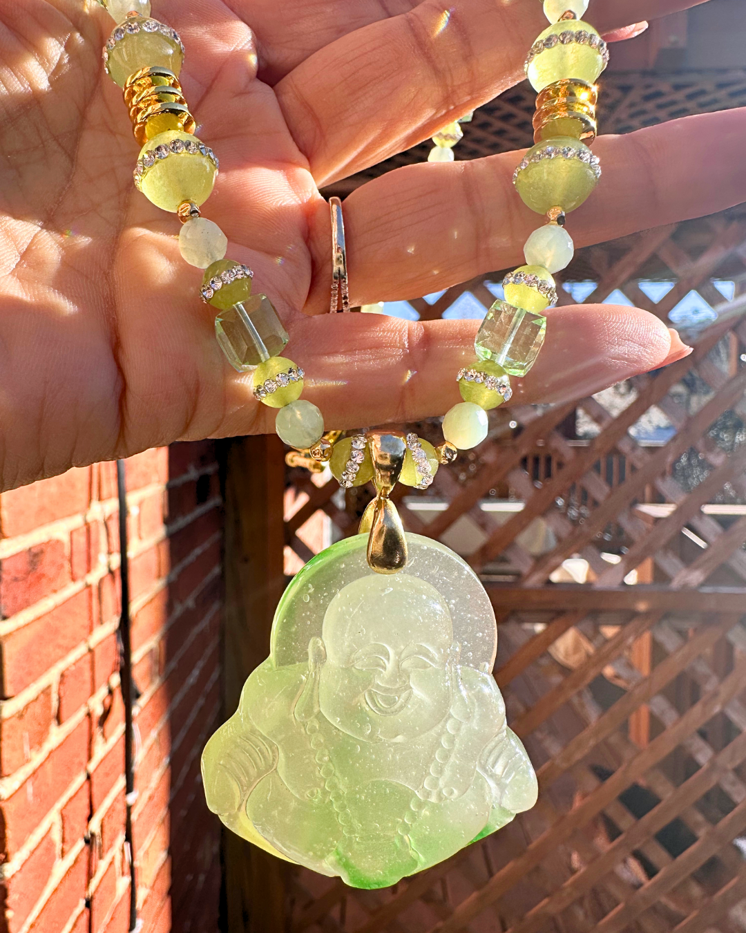 Green Harmony Buddha Necklace