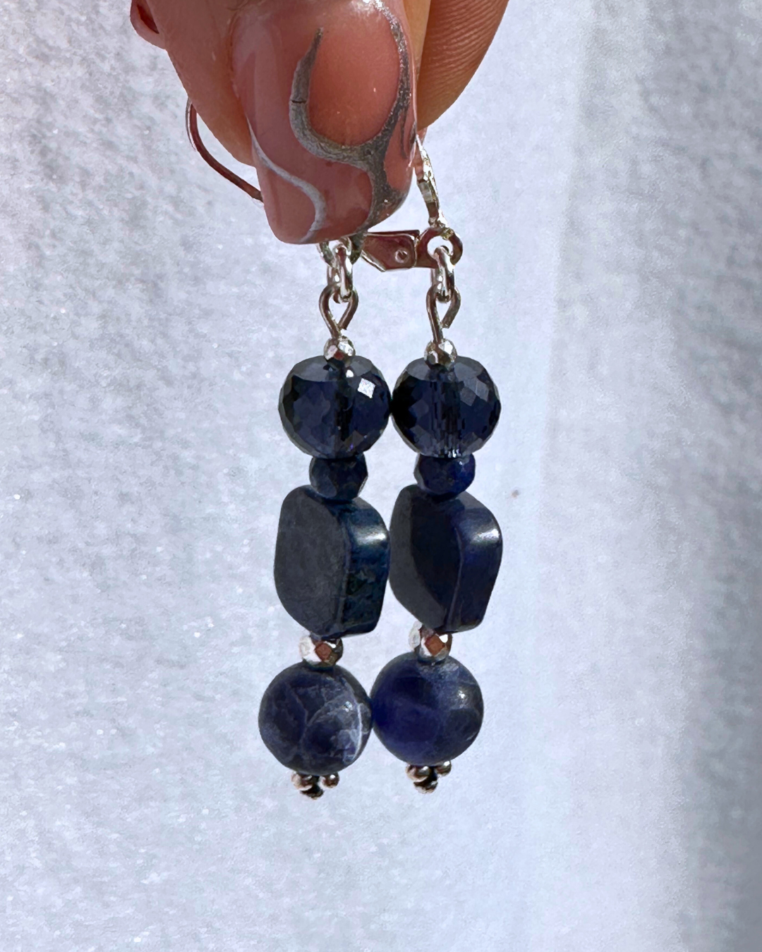 "Pure Lapis of Heart" Earrings