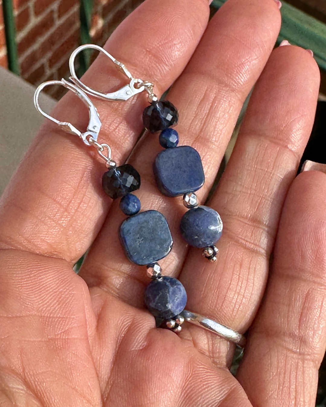 "Pure Lapis of Heart" Earrings