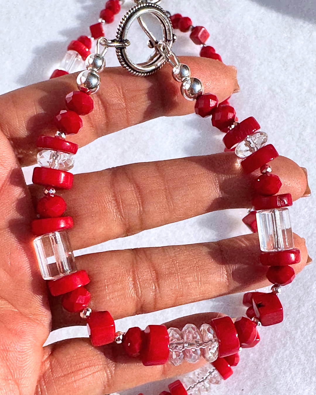 Red Radiance Bracelet and Necklace Extension