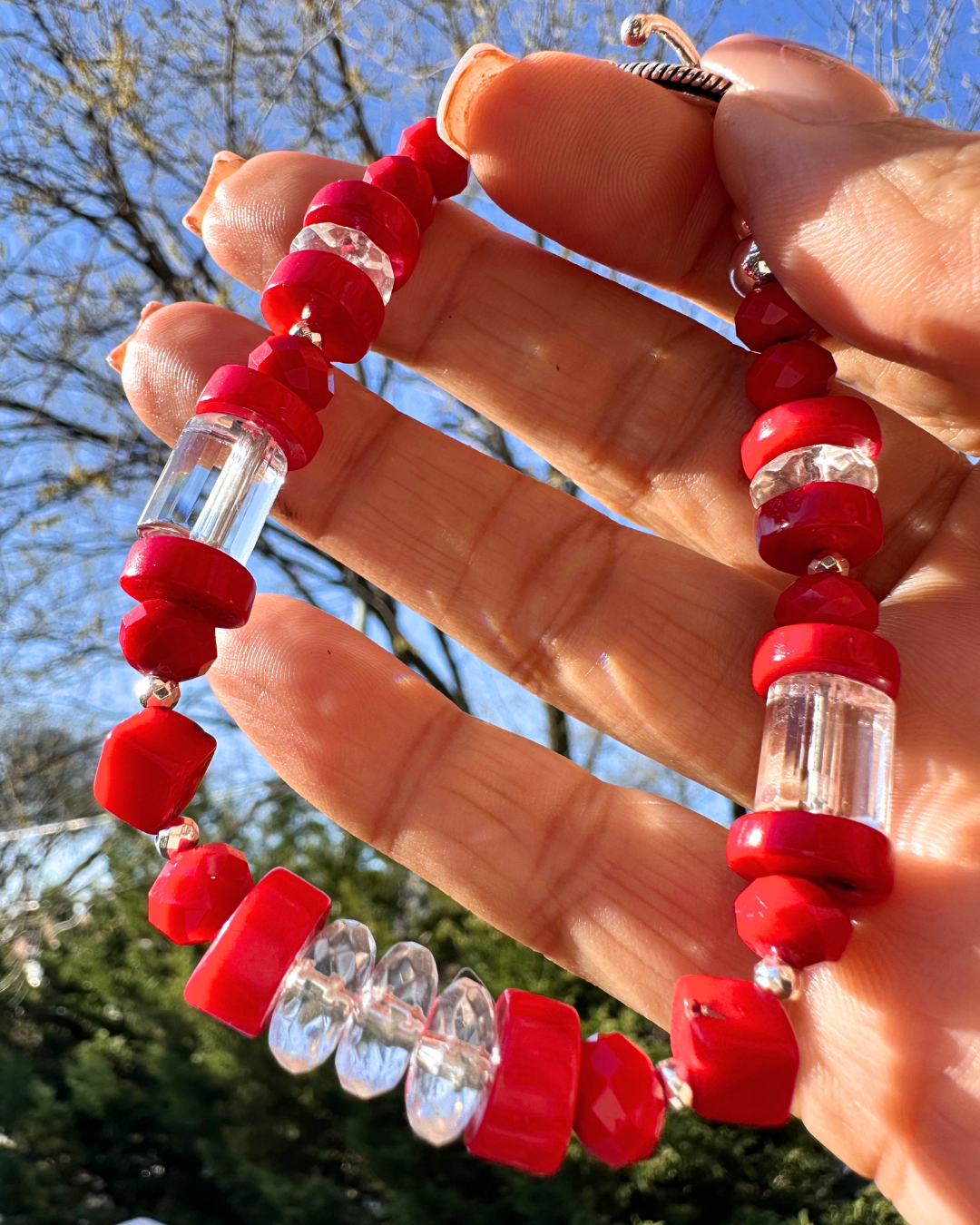 Red Radiance Bracelet and Necklace Extension