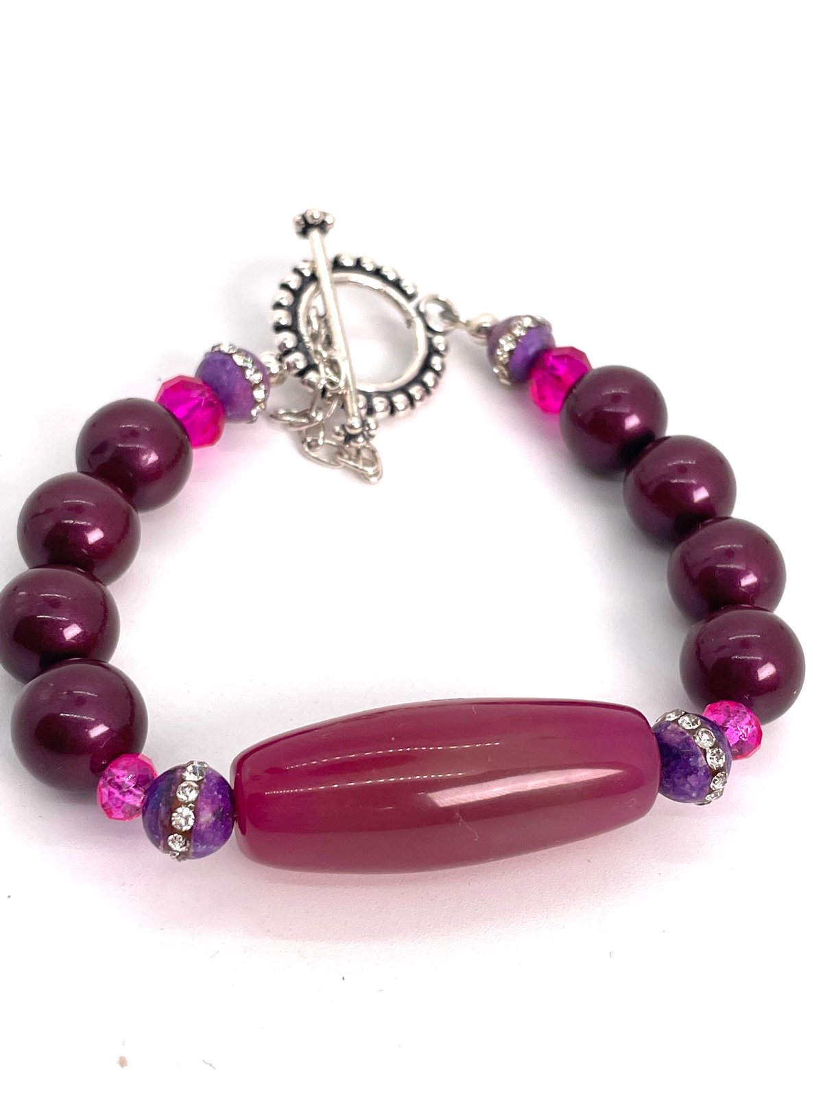 Agate and pearl matching bracelet sold