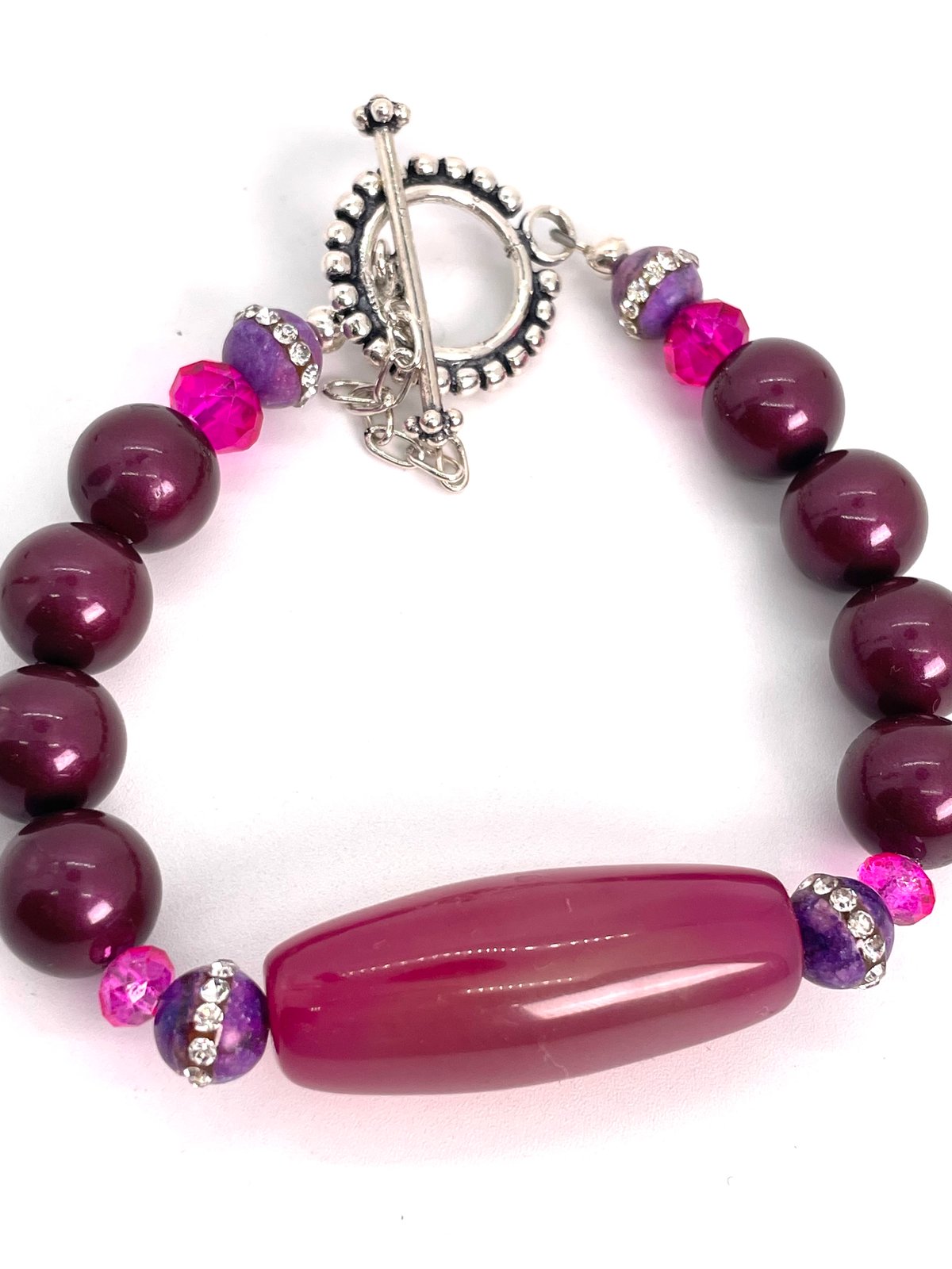 Agate and pearl matching bracelet sold