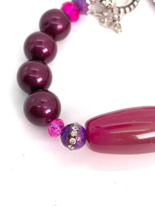 Agate and pearl matching bracelet sold separately
