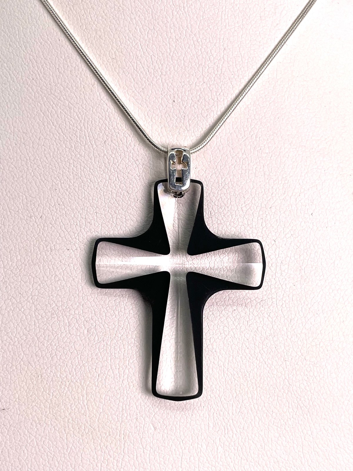 Black crystal frosted cross