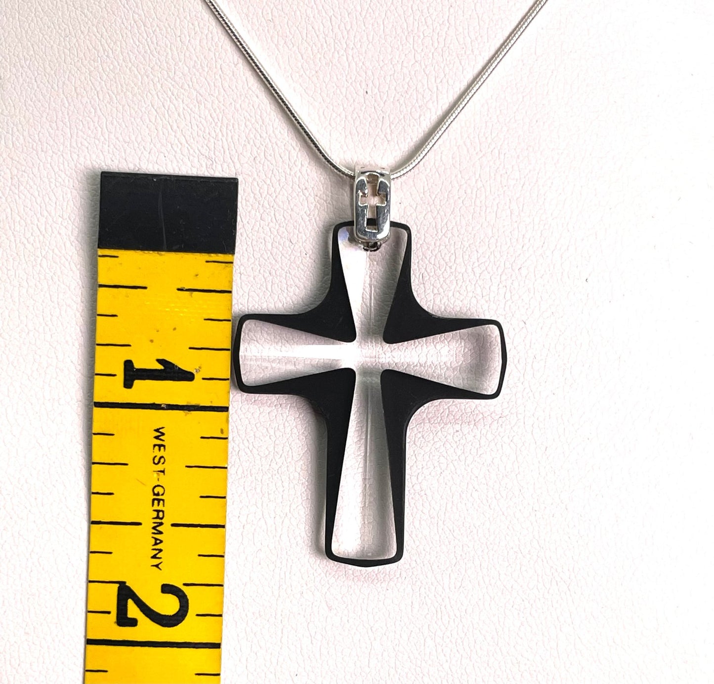 Black crystal frosted cross