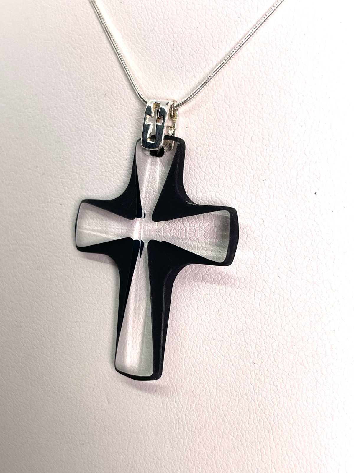 Black crystal frosted cross