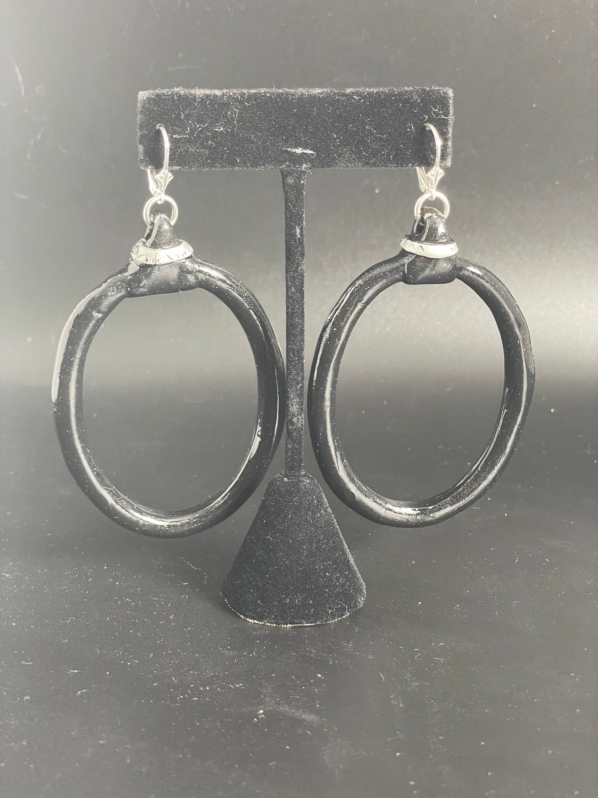 Black Oval Hoops