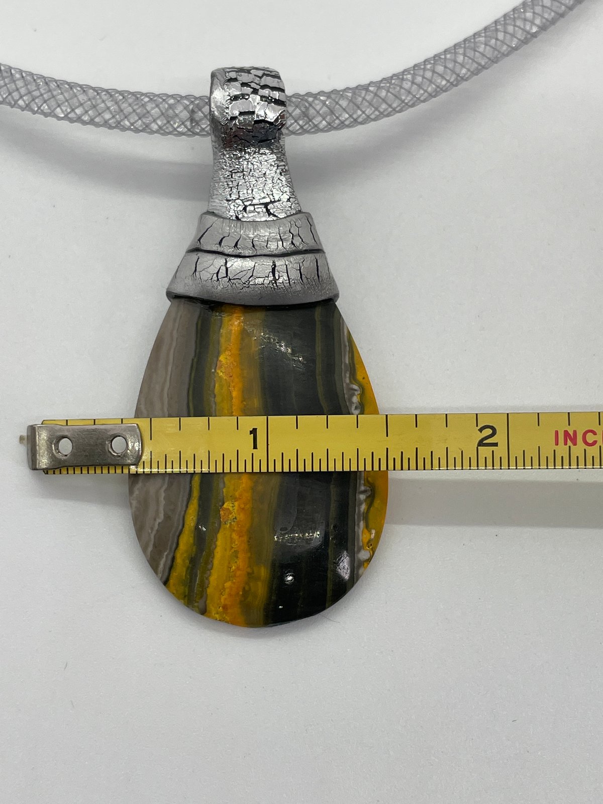 Bumblebee jasper top wrap style said in silver