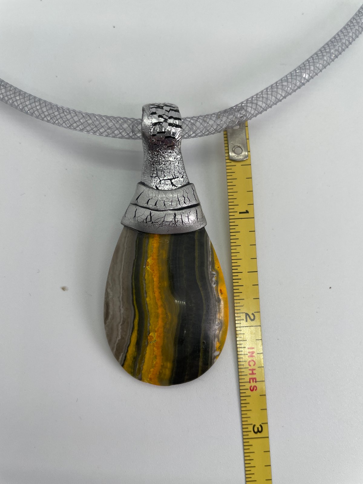 Bumblebee jasper top wrap style said in silver