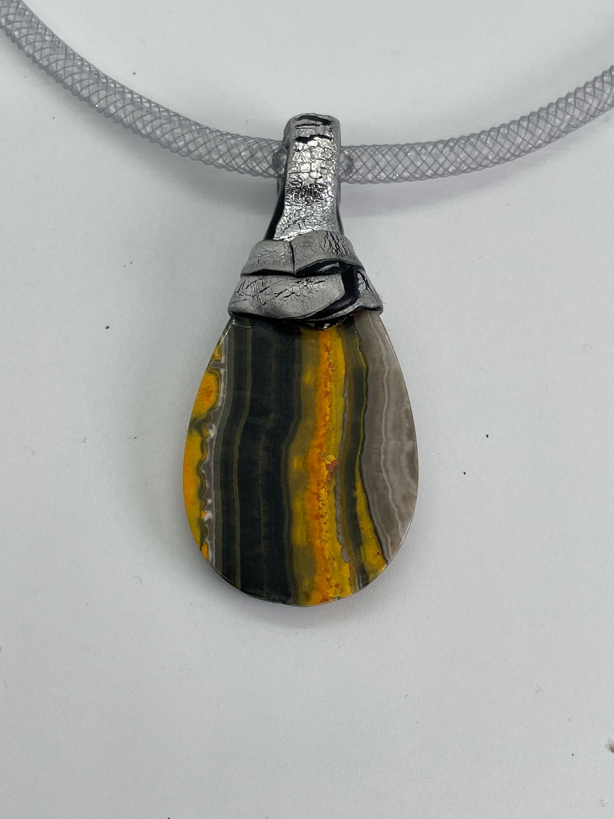 Bumblebee jasper top wrap style said in silver