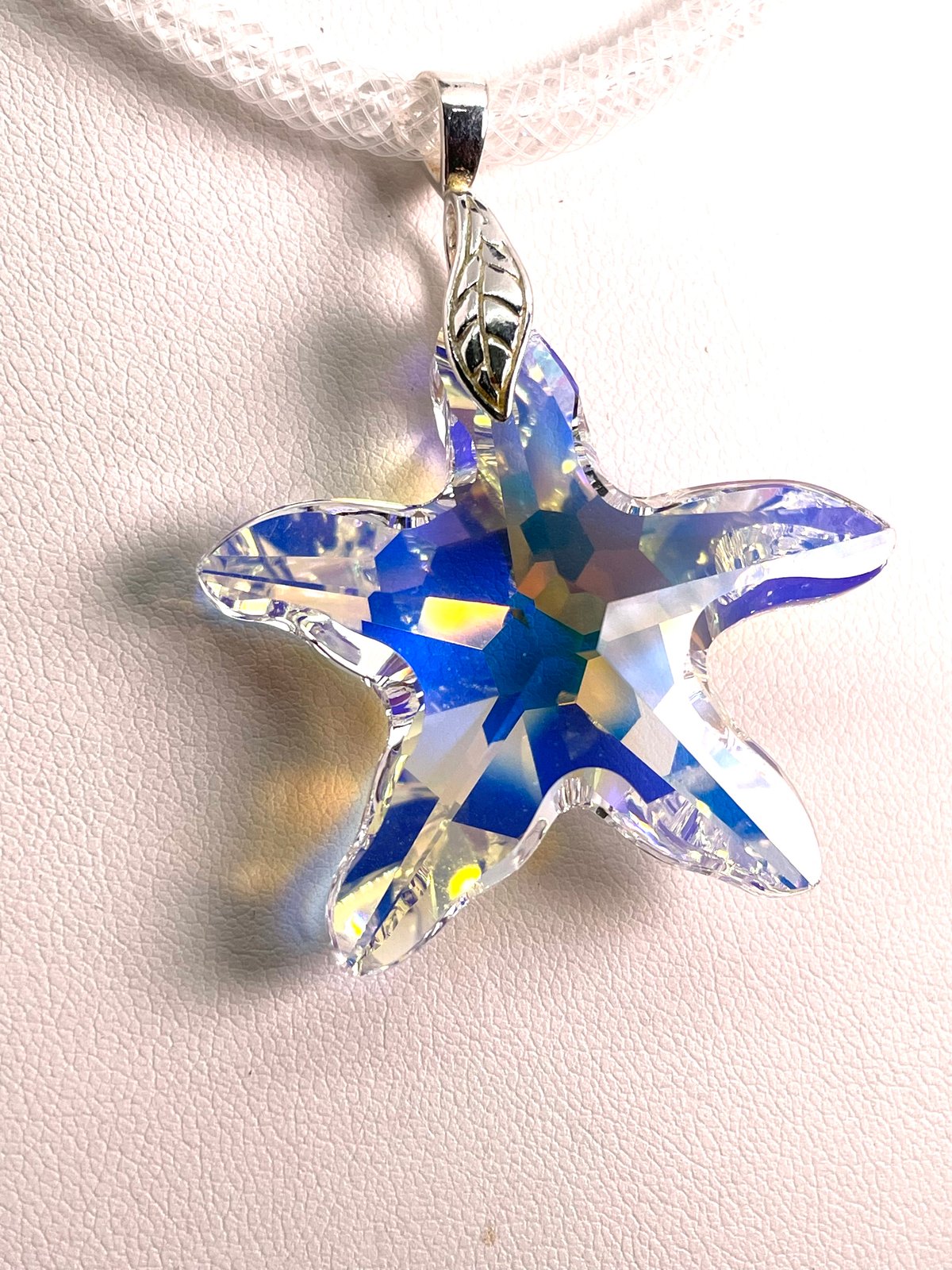 Clear AB Swarovski Crystal Starfish Large Pendant