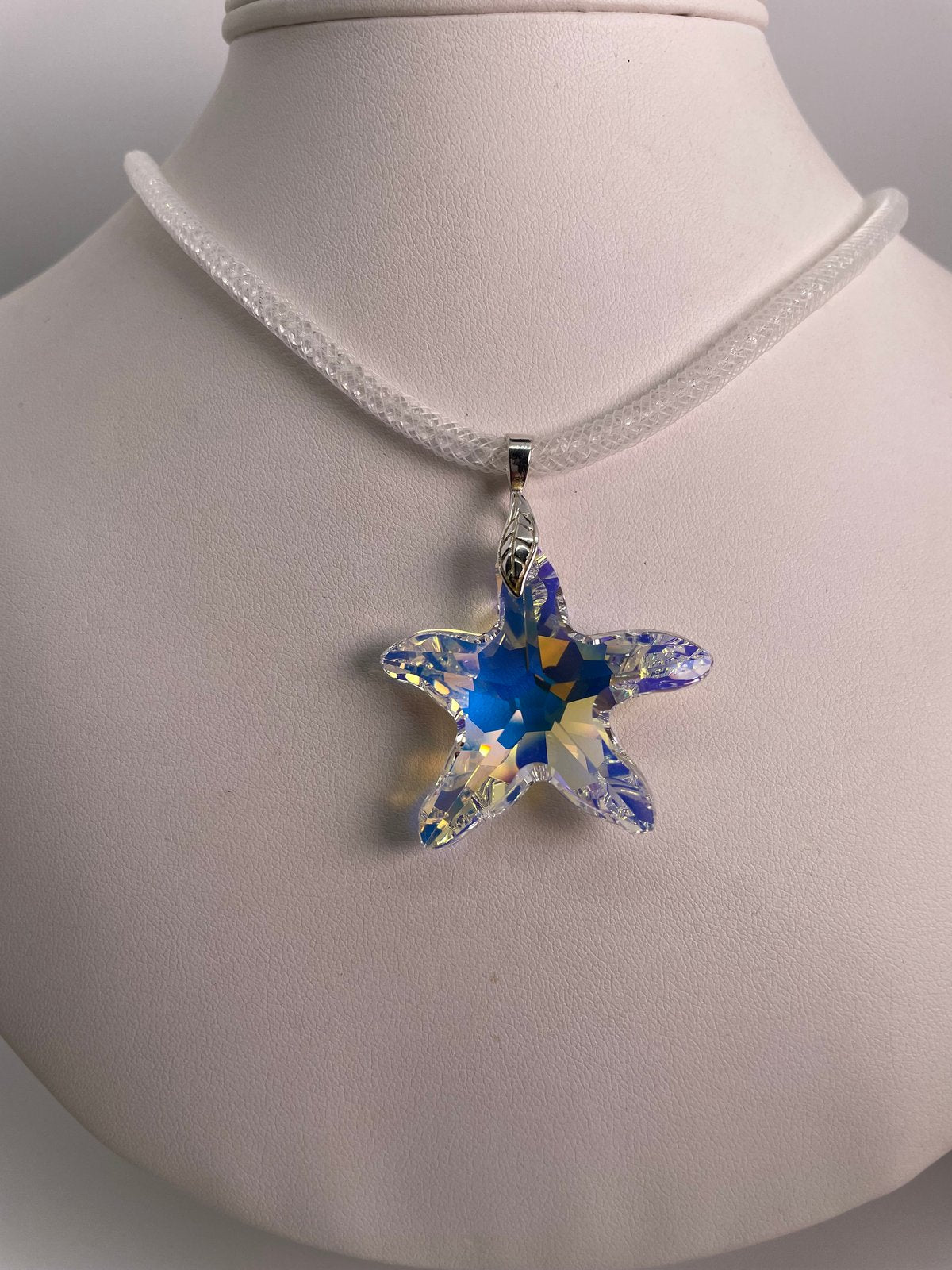 Clear AB Swarovski Crystal Starfish Large Pendant