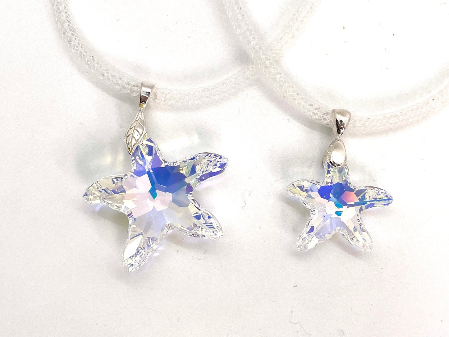 Clear AB Swarovski Crystal Starfish Small Pendant