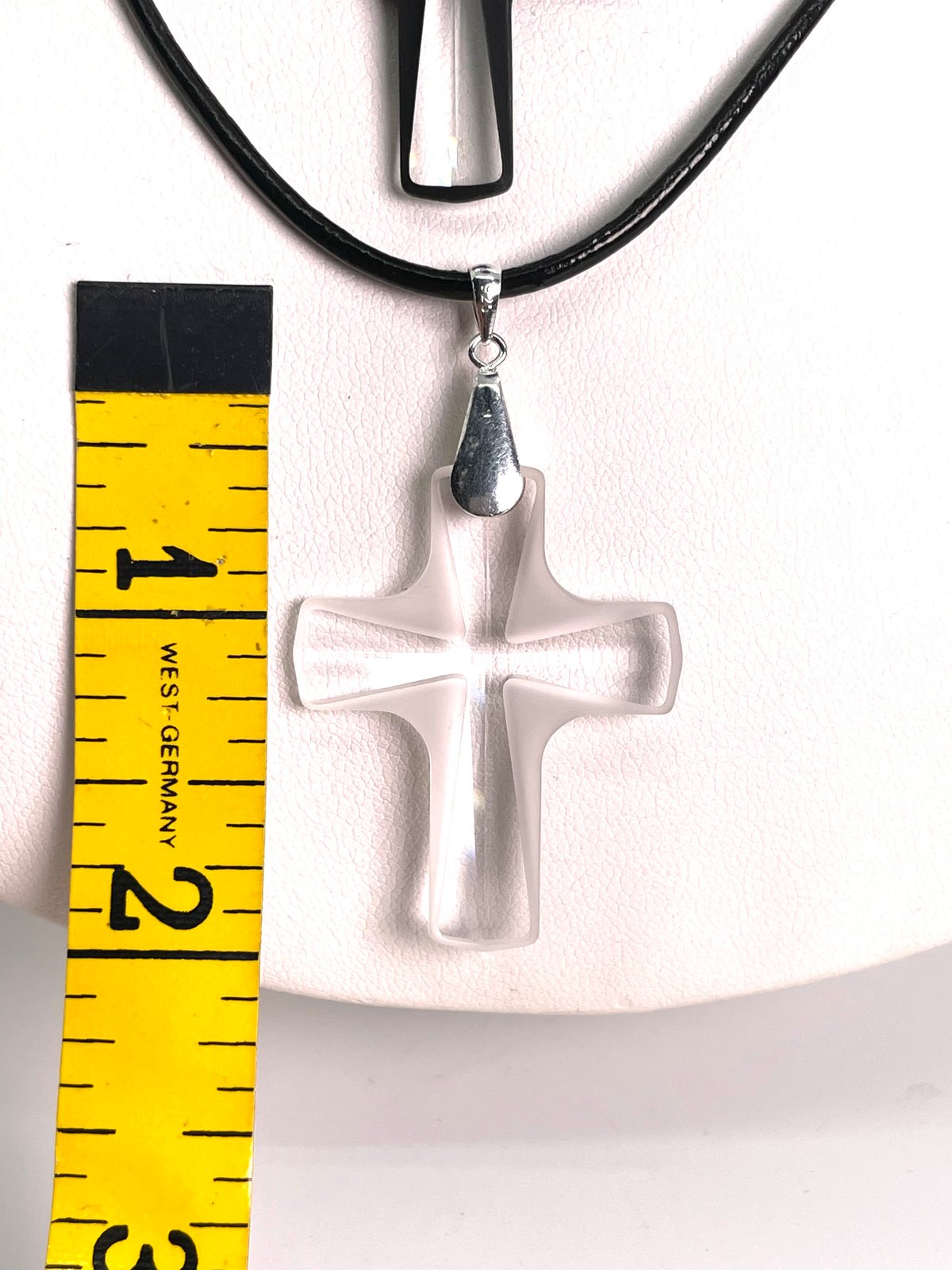 Clear crystal frosted cross