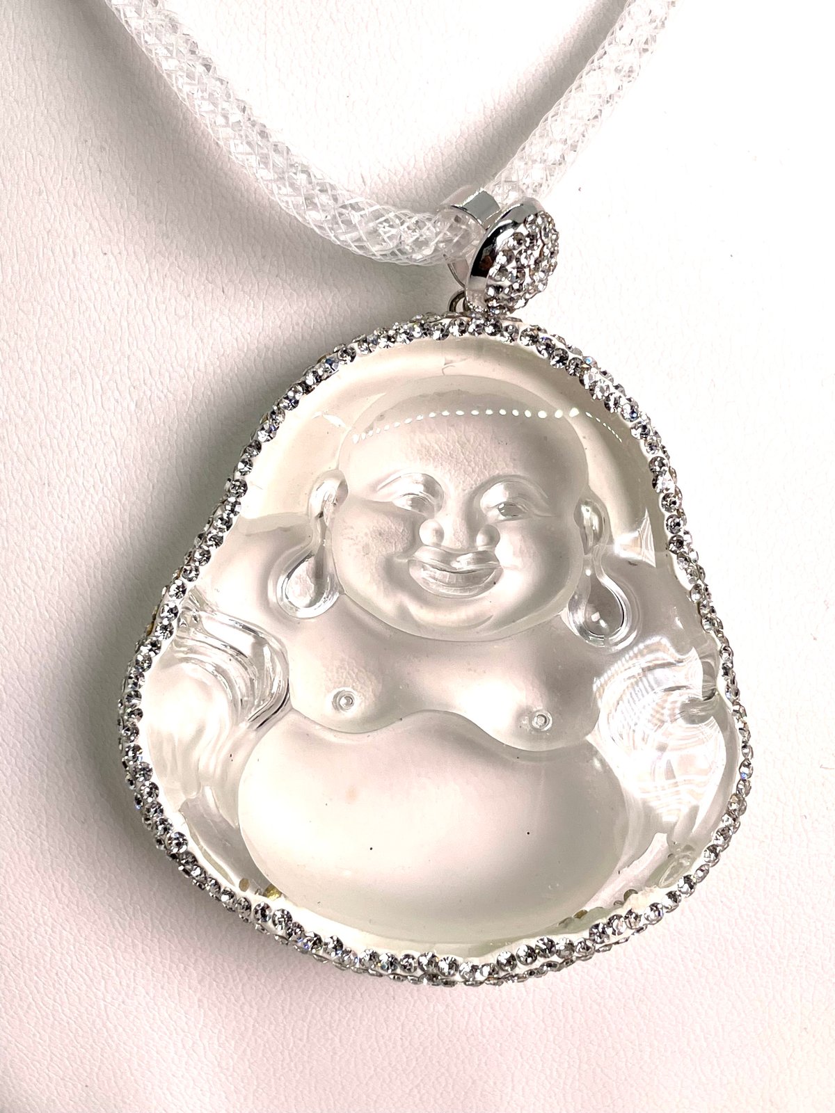 Clear “Fat Belly” Buddha w/ Clear Crystals