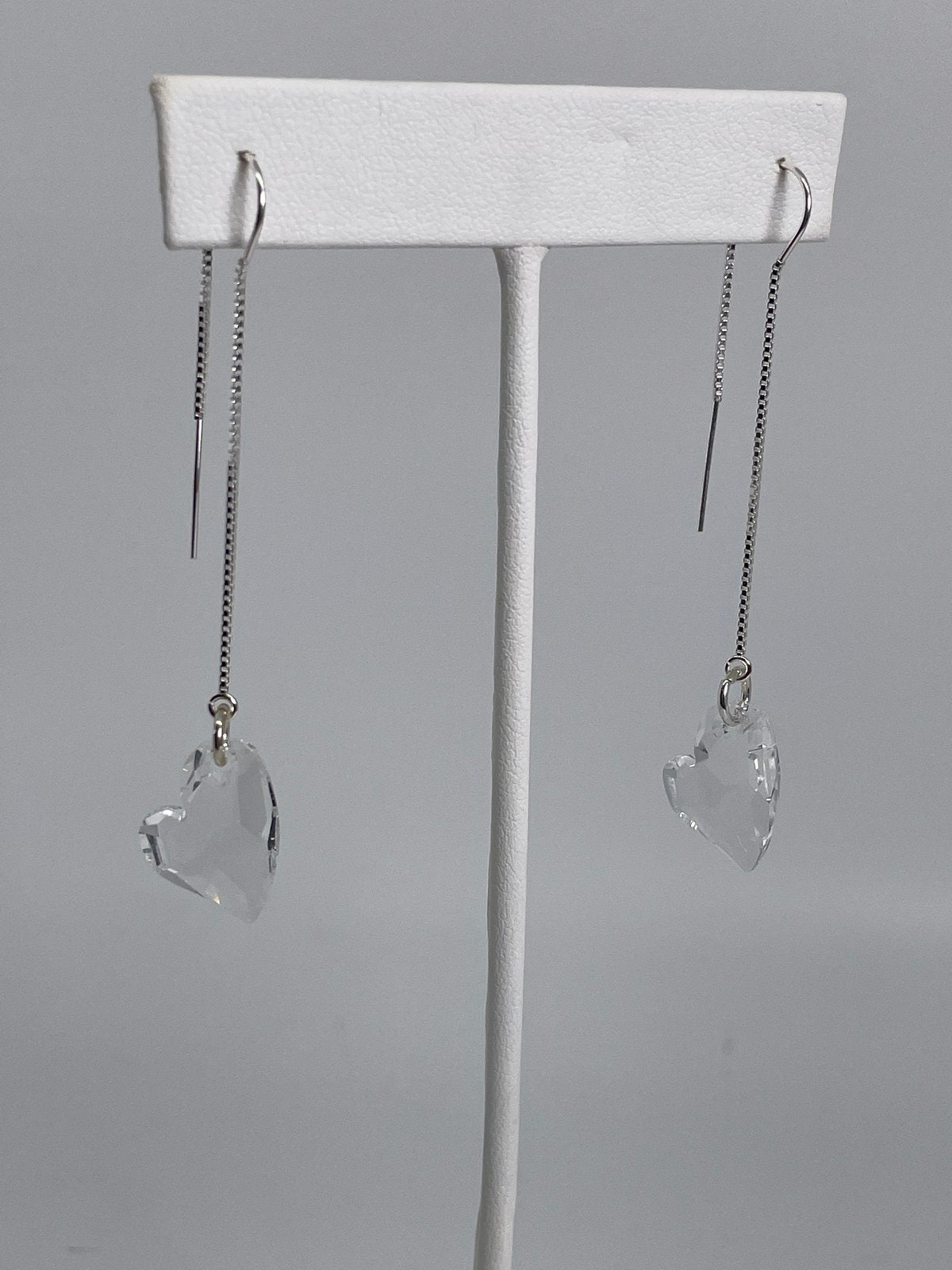 Clear floating heart threaders