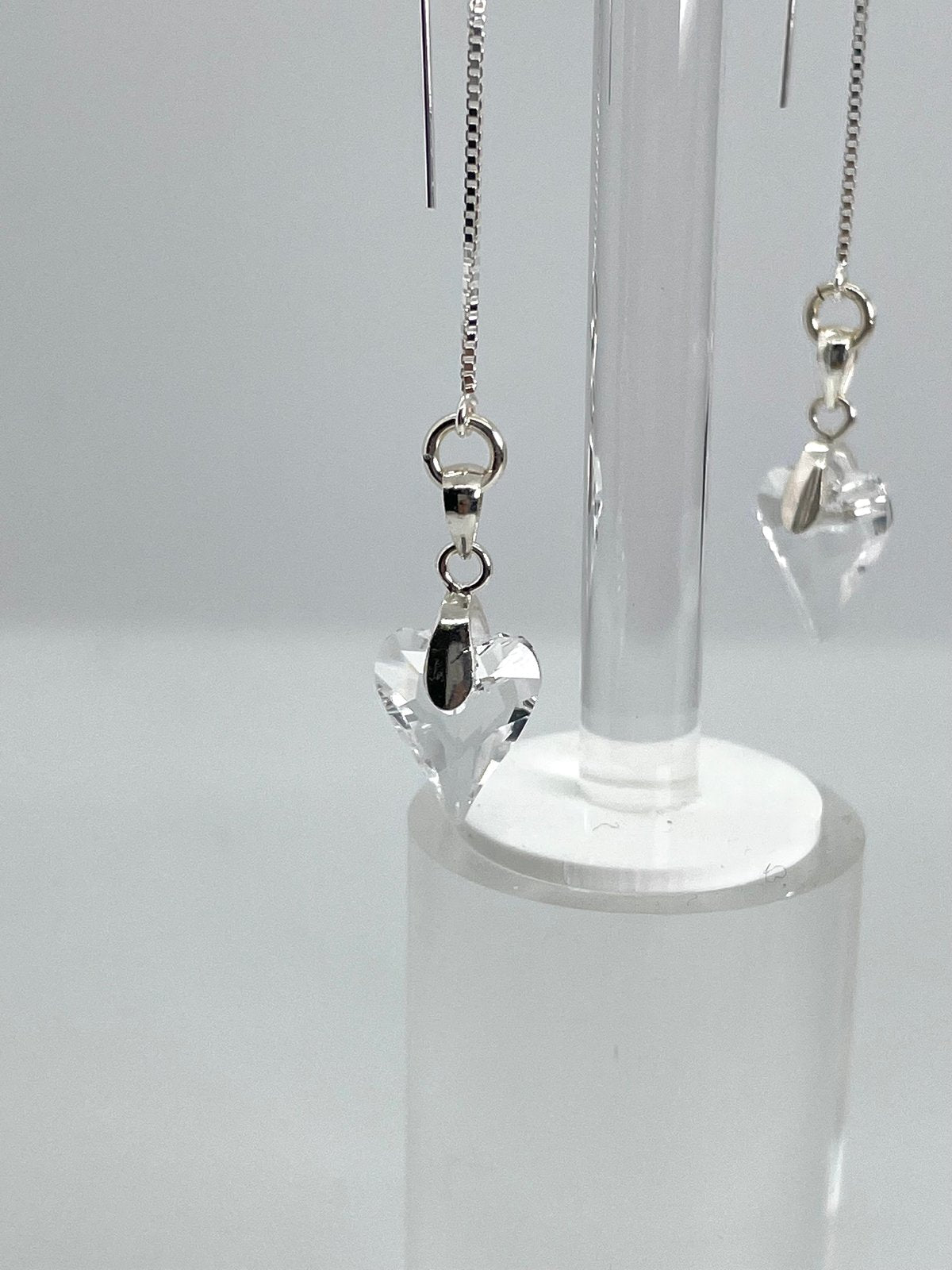 Clear Swarovski crystalheart Threaders