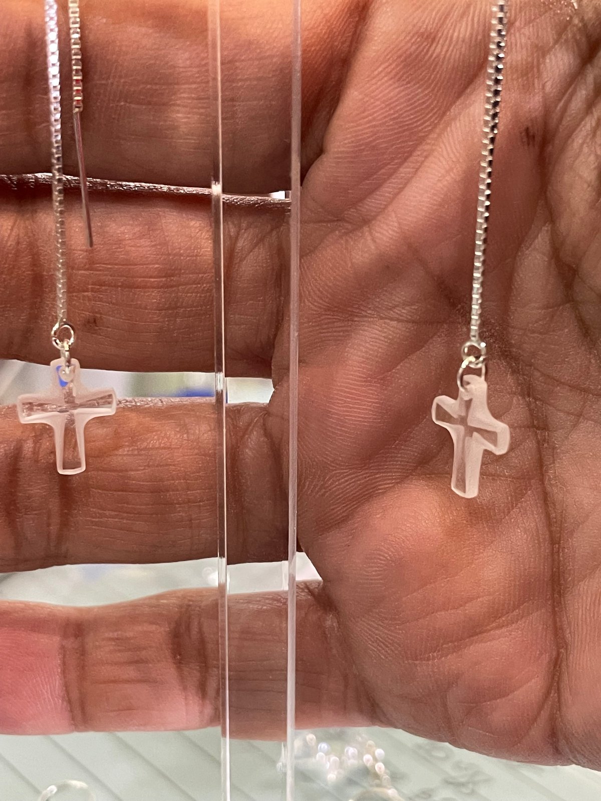 Crystal Cross Earring Threaders