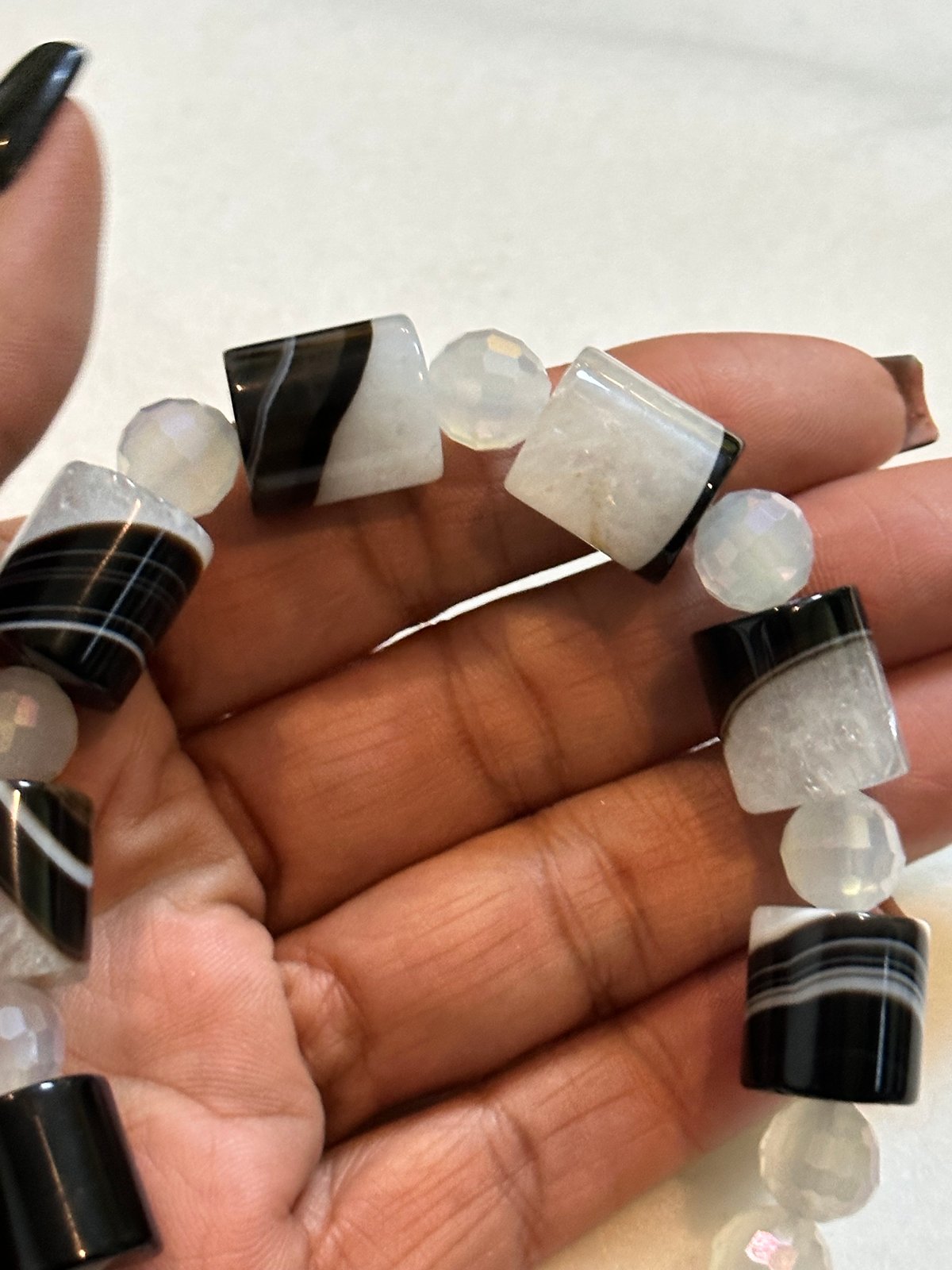 #FeelBetter Bracelet Onyx/Quartz Black & White