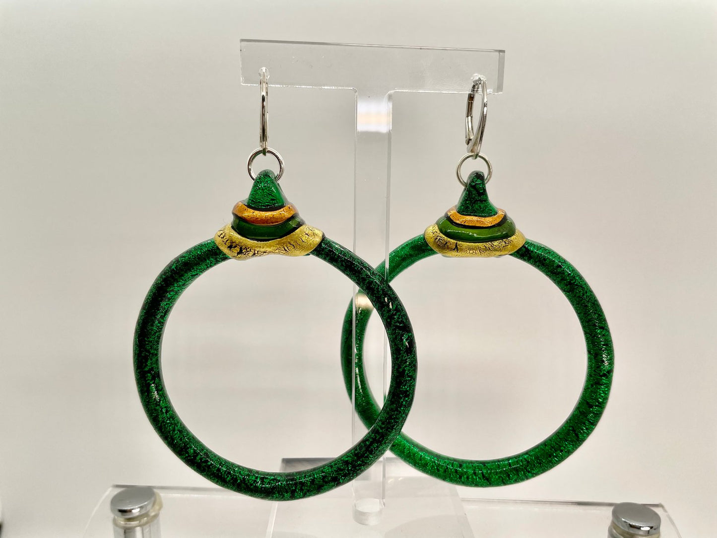Green Hoops Earring Hook