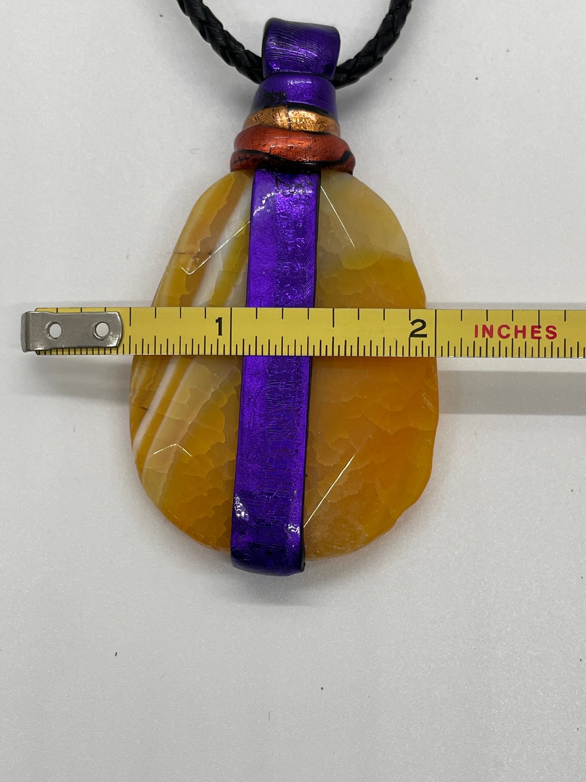 Orange and white mixed stone purple ladybug