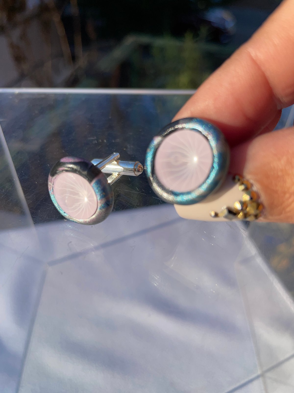 Pink Pale cuff links