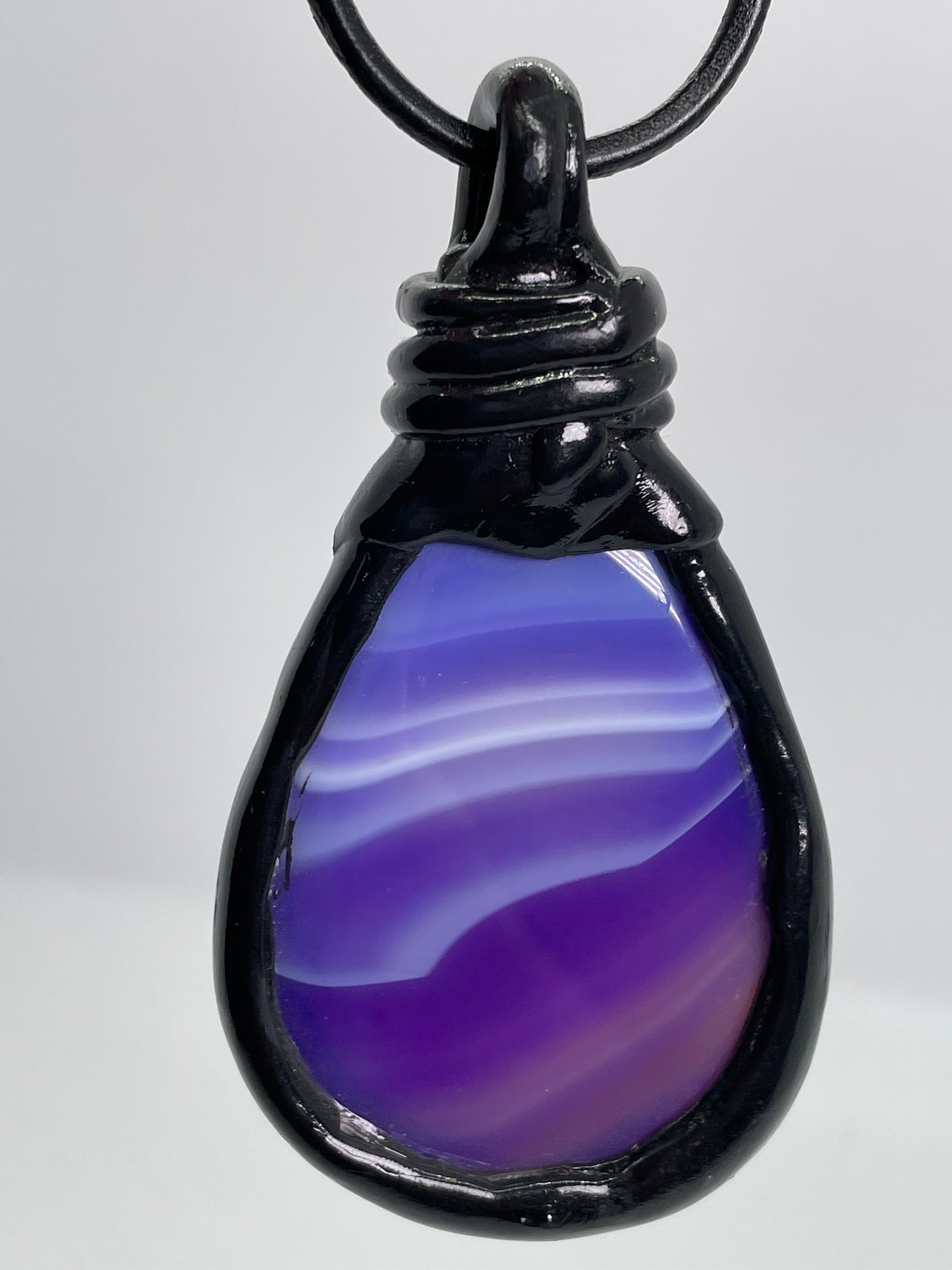 Purple Agate Turtle Necklace