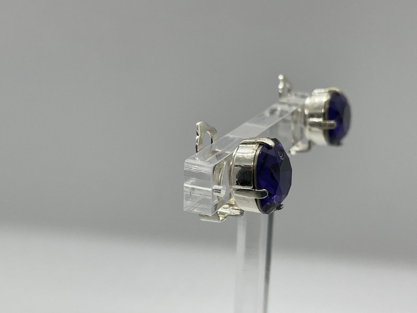 Purple Chunky Crystal Clip-ons