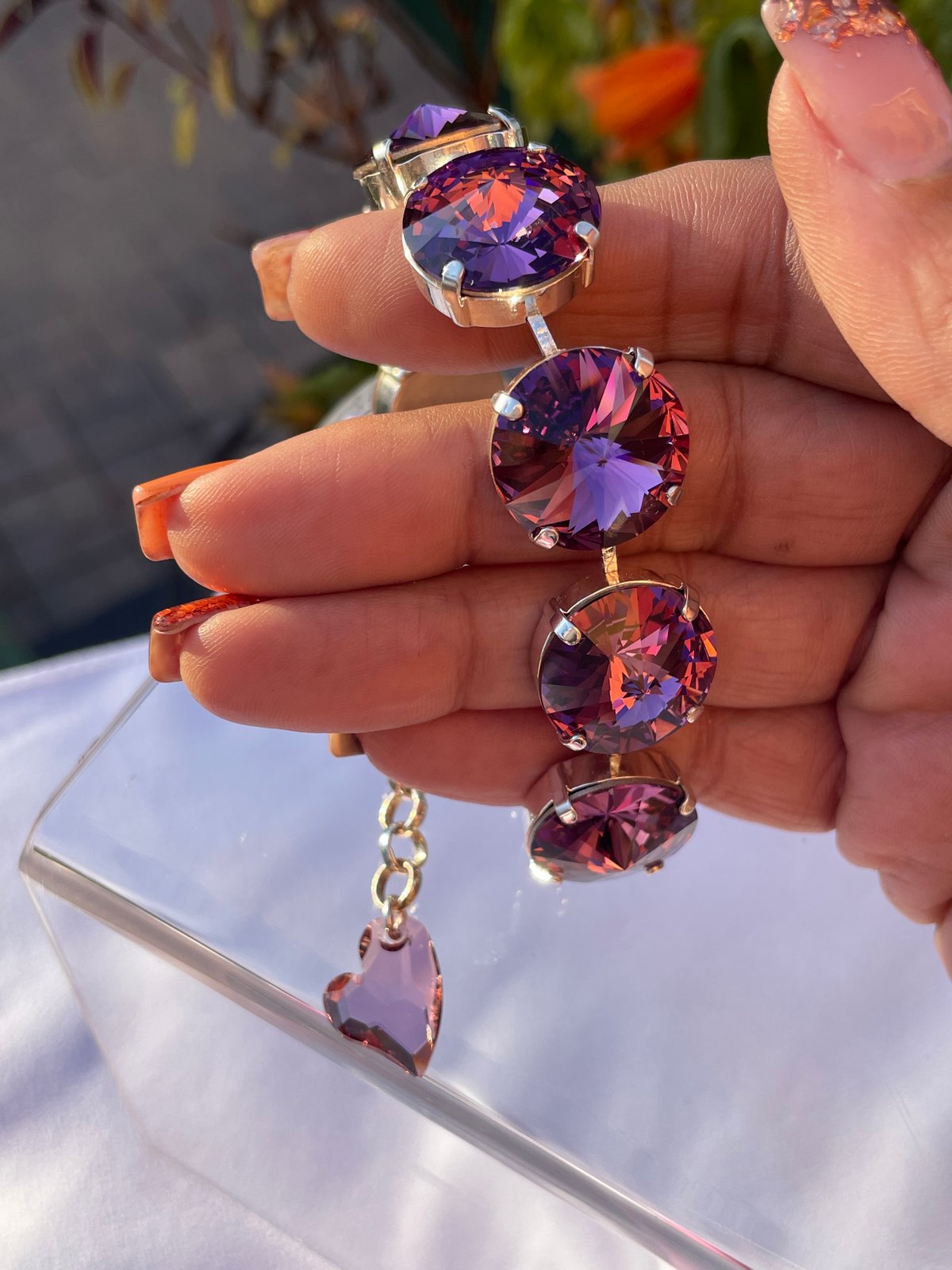 Purple Cup Chain bracelets 18mm