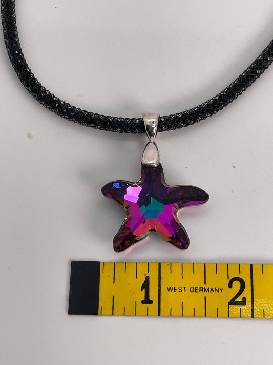 Purple/green Swarovski Starfish Small Pendant