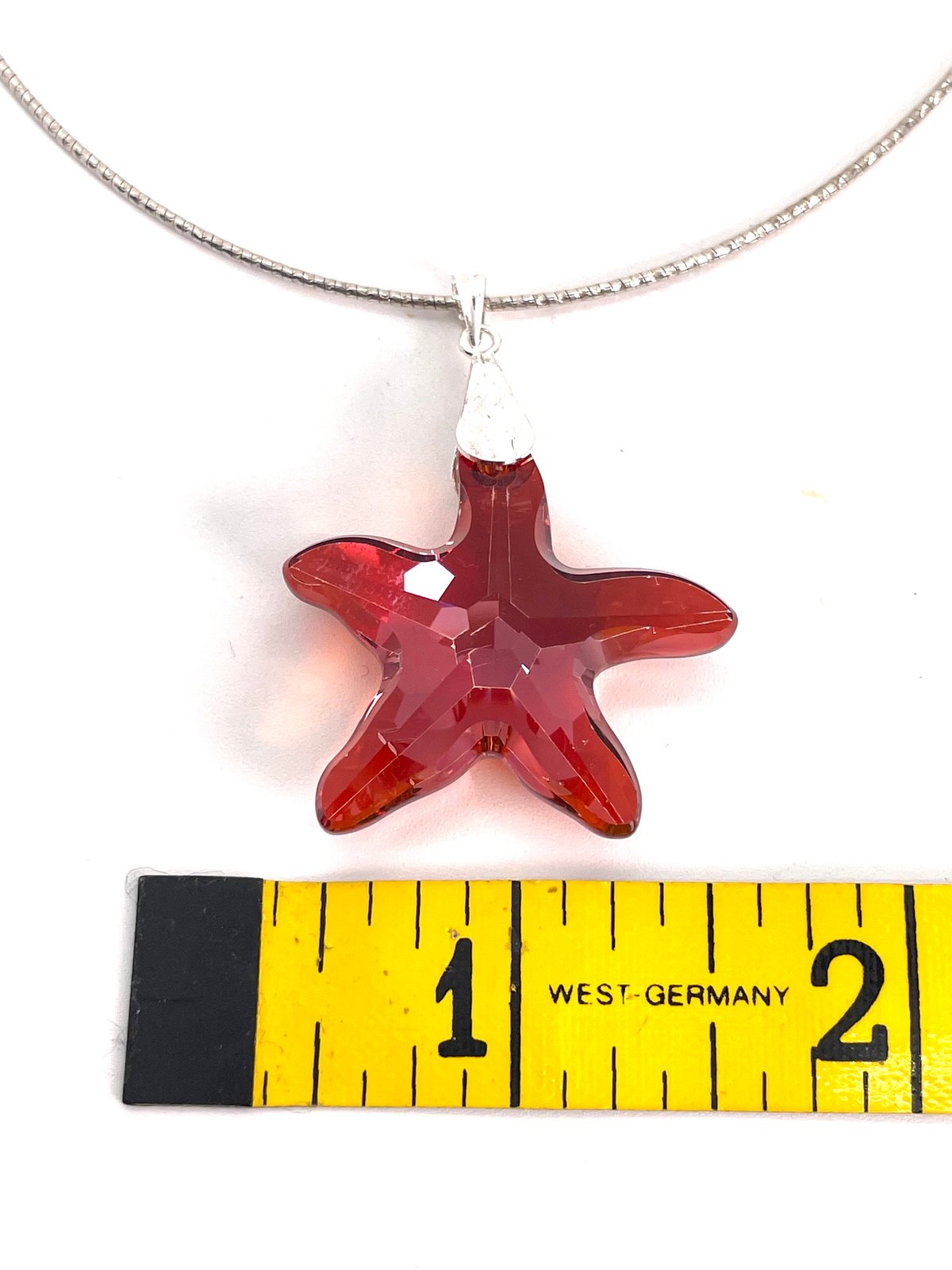 Red Swarovski Crystal Starfish Small Pendant