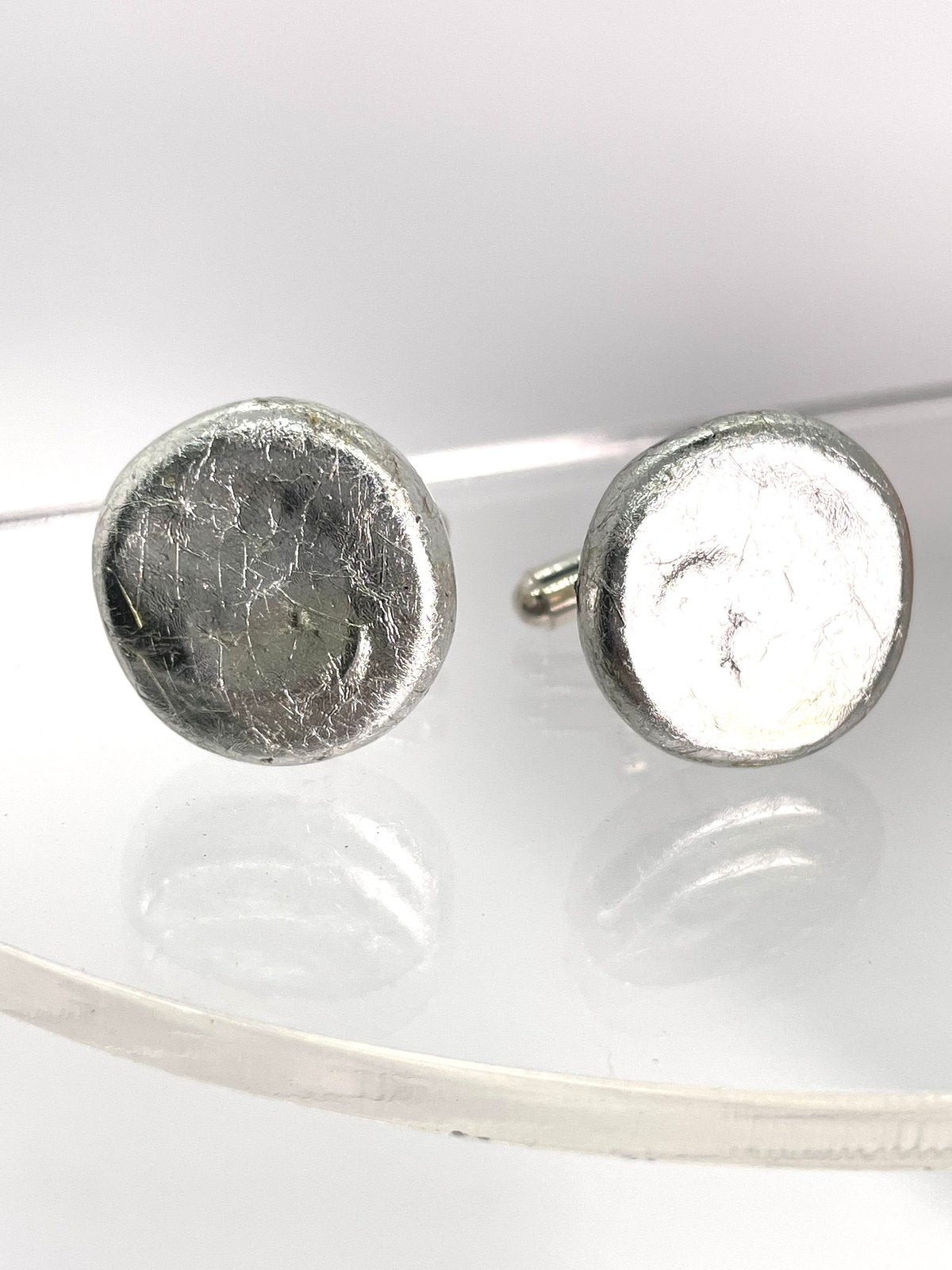 Cufflinks: Silver Metallic “Dots”