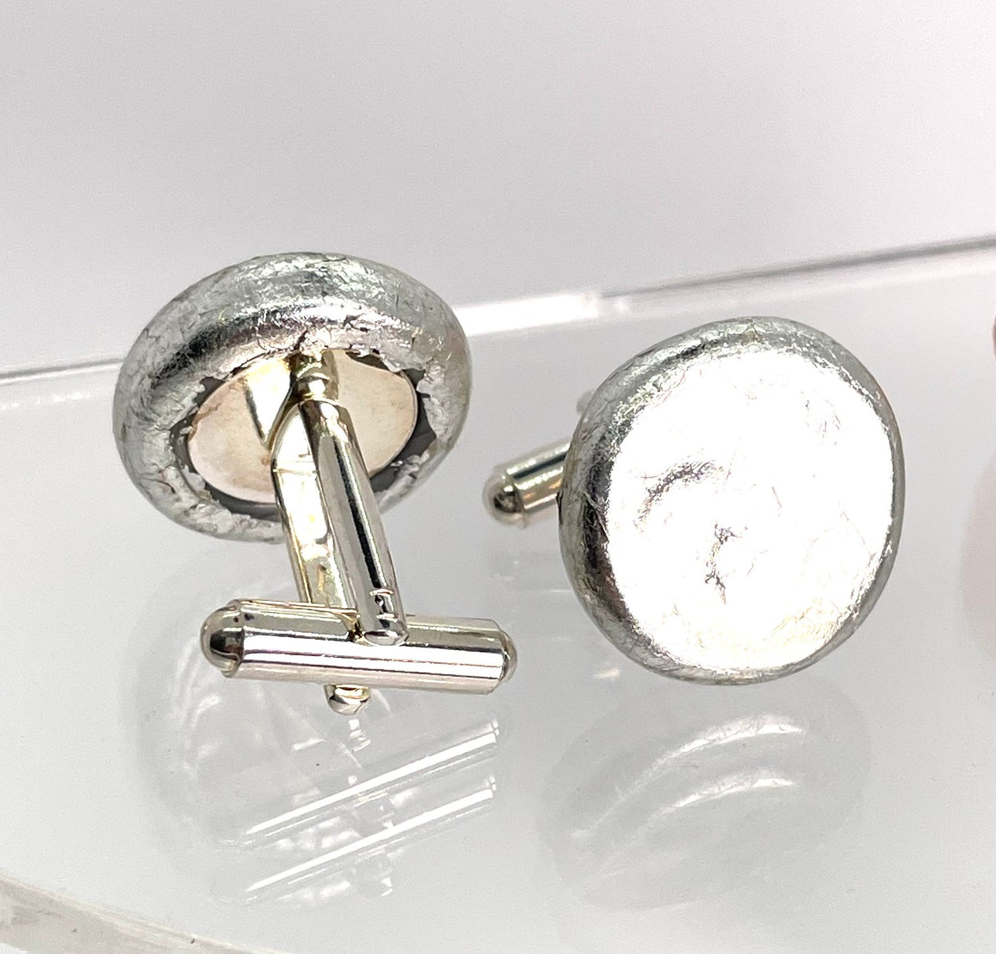 Cufflinks: Silver Metallic “Dots”