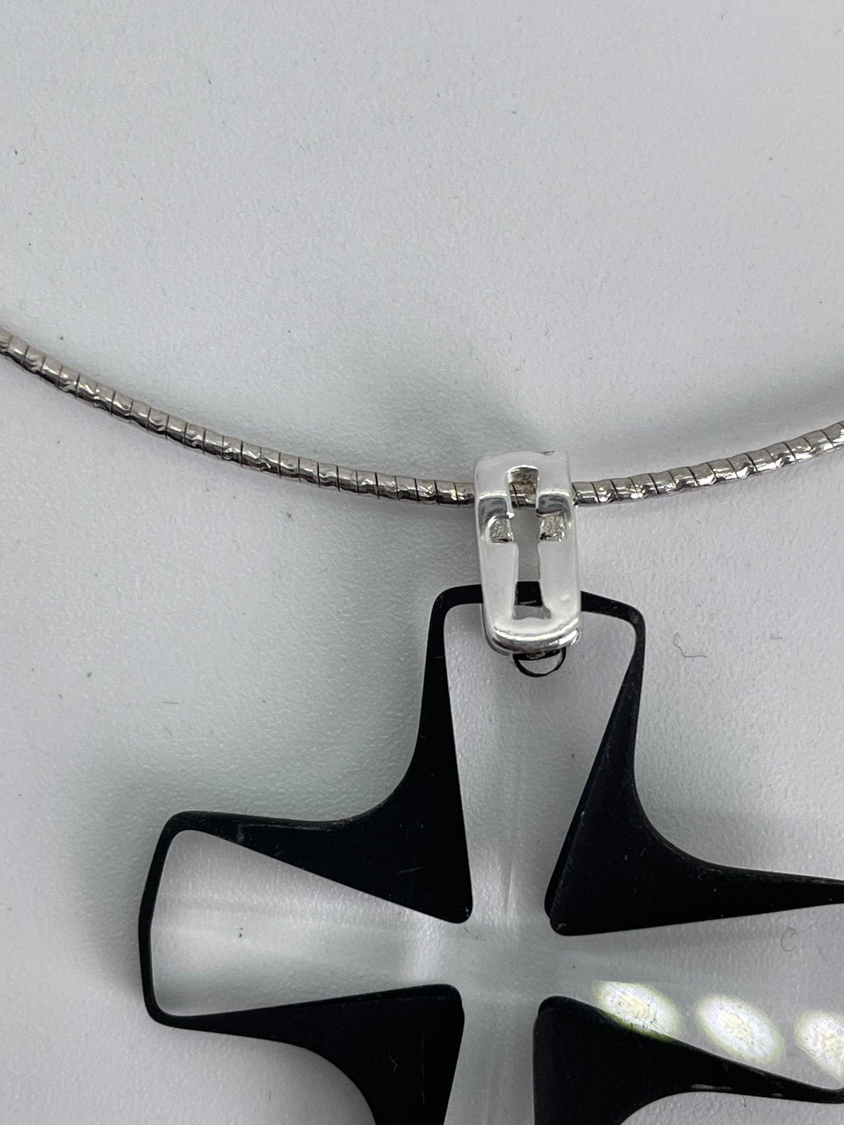 Small Crystal Cross-Black