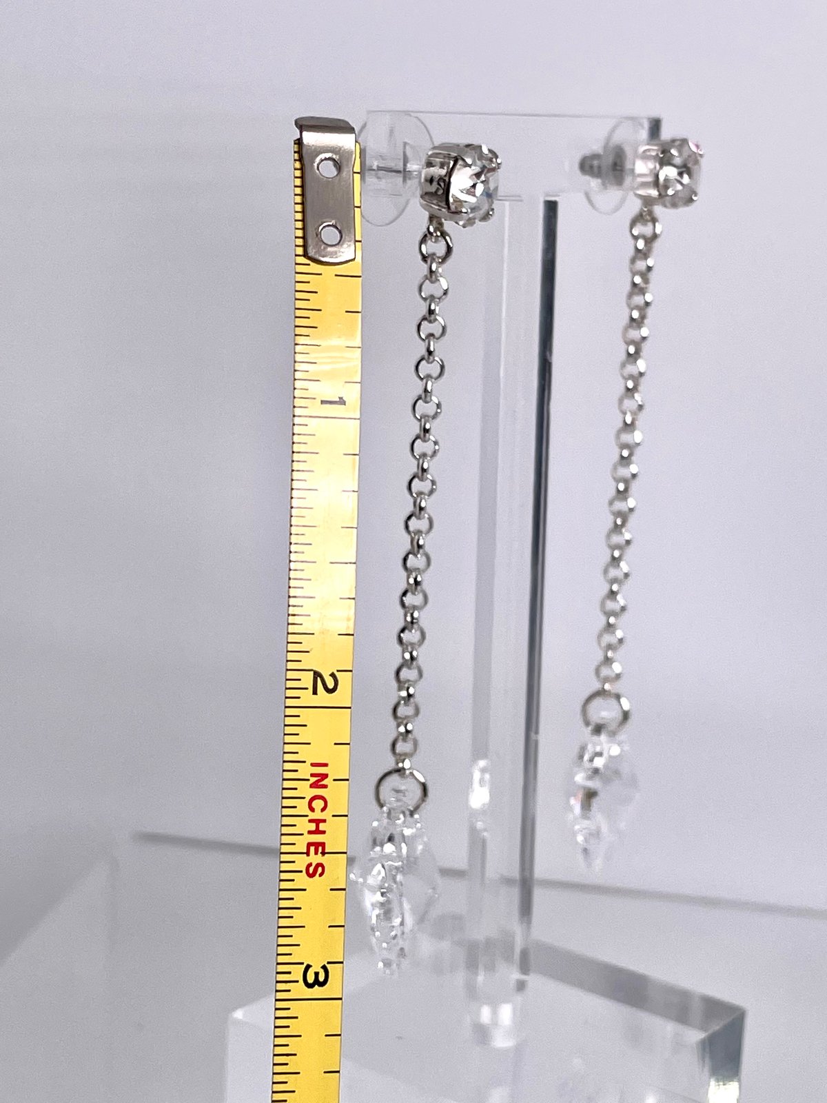 Sterling chain and crystal cross dangles