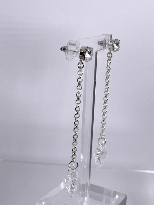 Sterling chain and crystal cross dangles