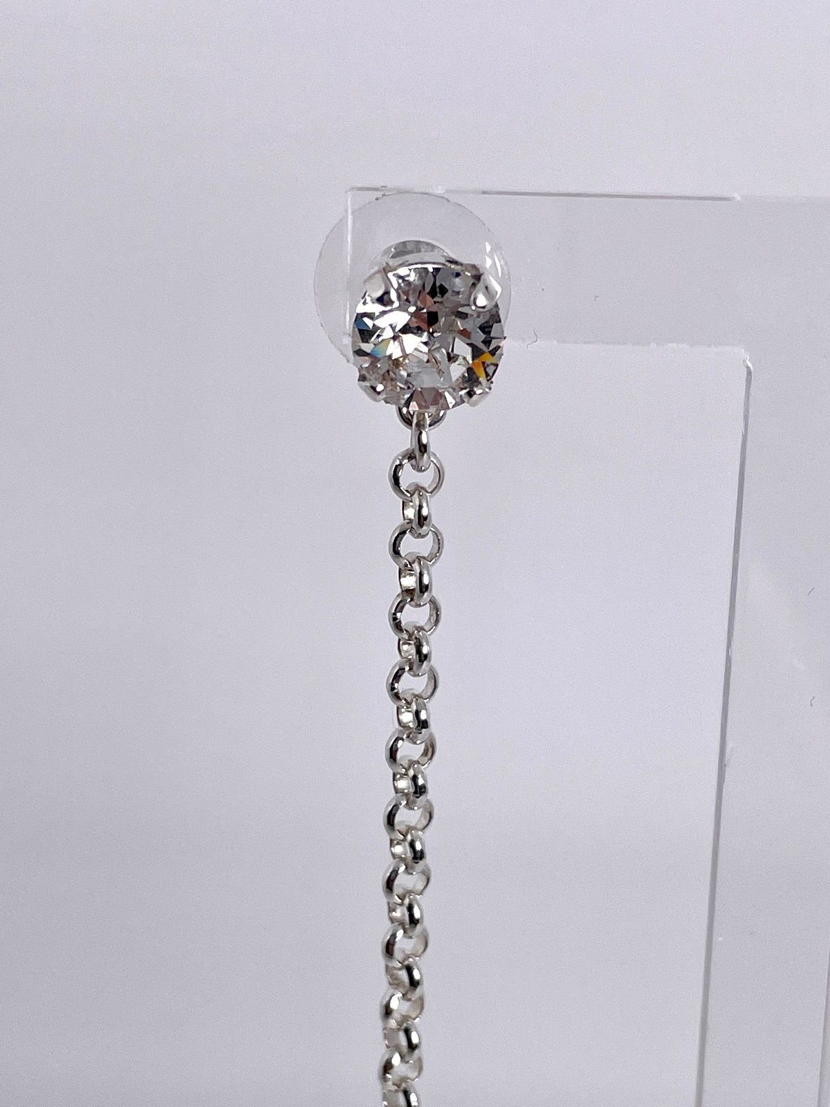 Sterling chain and crystal cross dangles