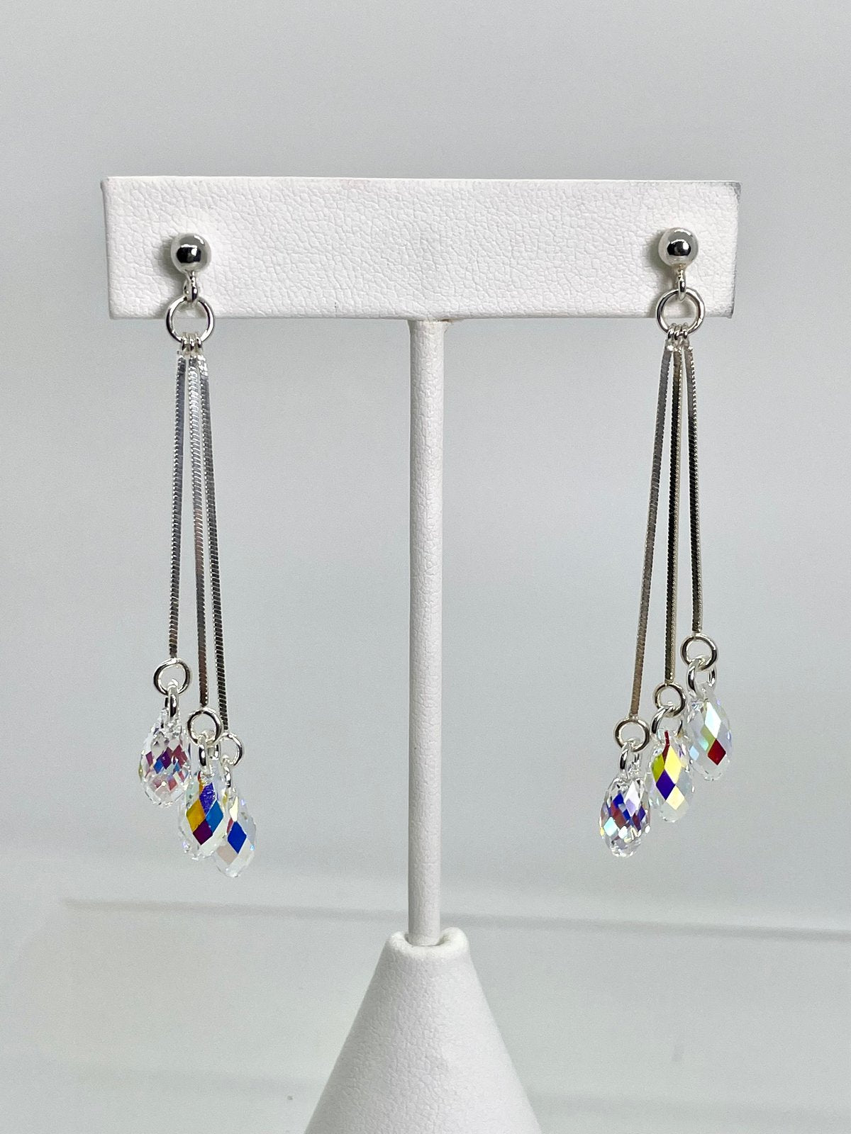 Swarovski crystal AB teardrop dangles