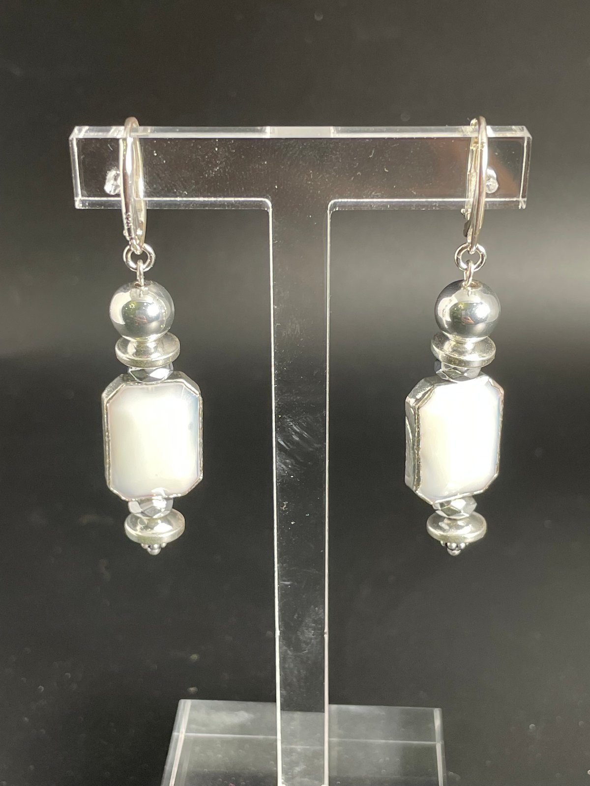 White Bone & Hematite Necklace (set)
