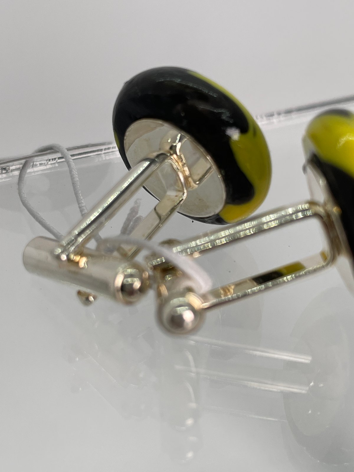 Cufflinks: Yellow Crystal Set in Yellow and Black Flat Mix