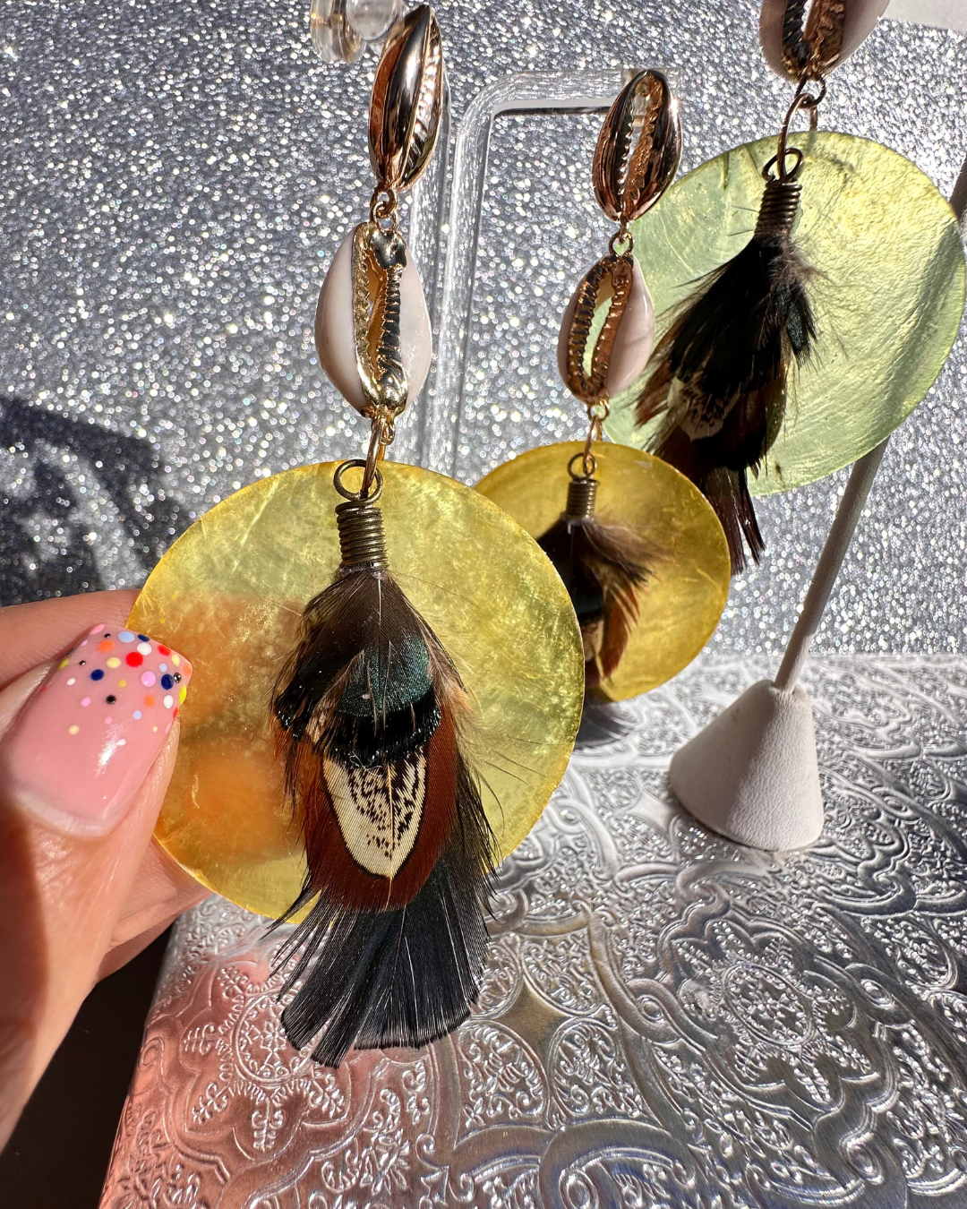 Yellow Sunshine & Shell Feathers