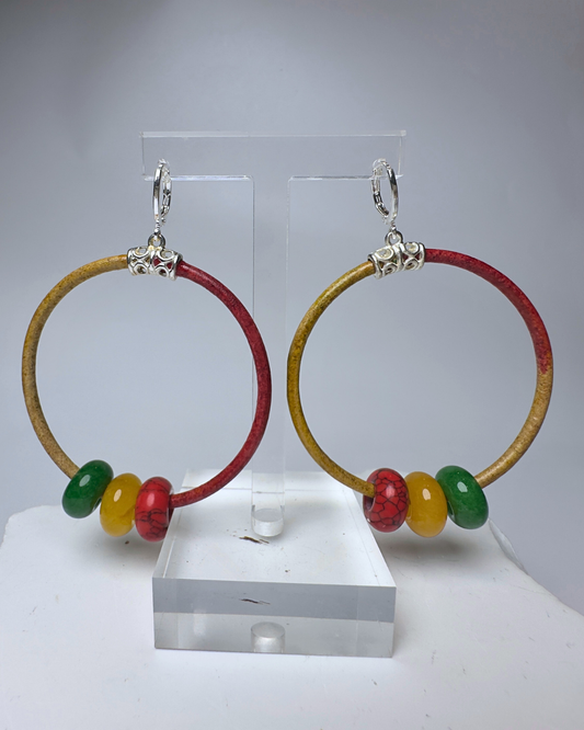 Leather Braided Cording Earrings