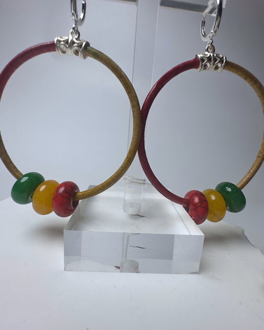 Leather Braided Cording Earrings