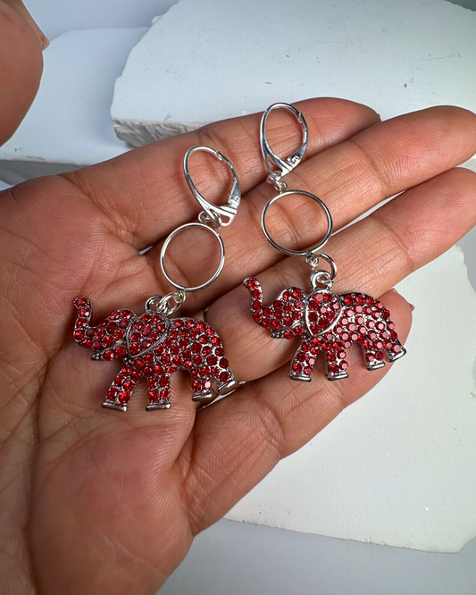 DELTA Crystal Elephant Earrings