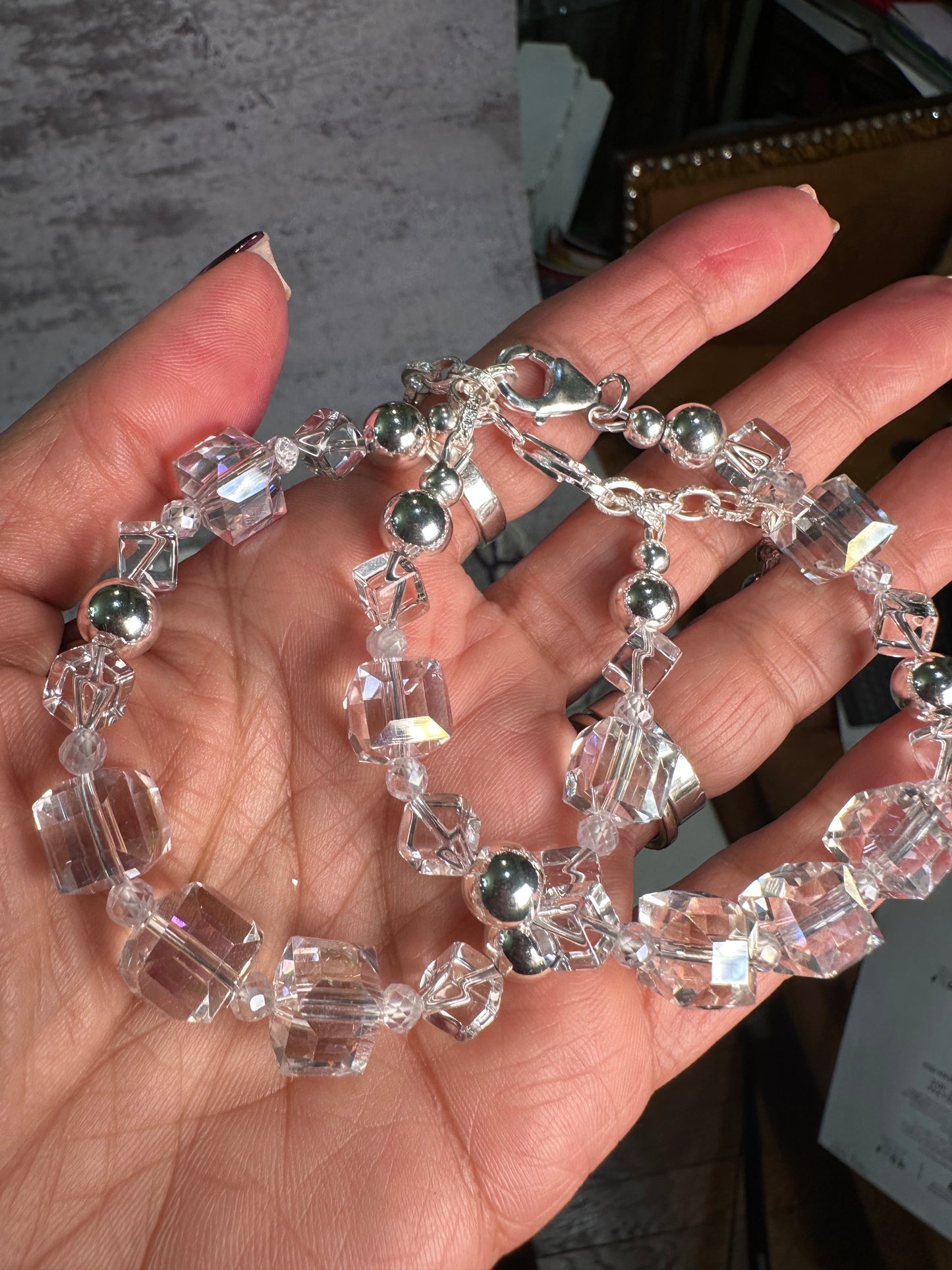 “Living Right”Chinese Crystal Adjustable Bracelet