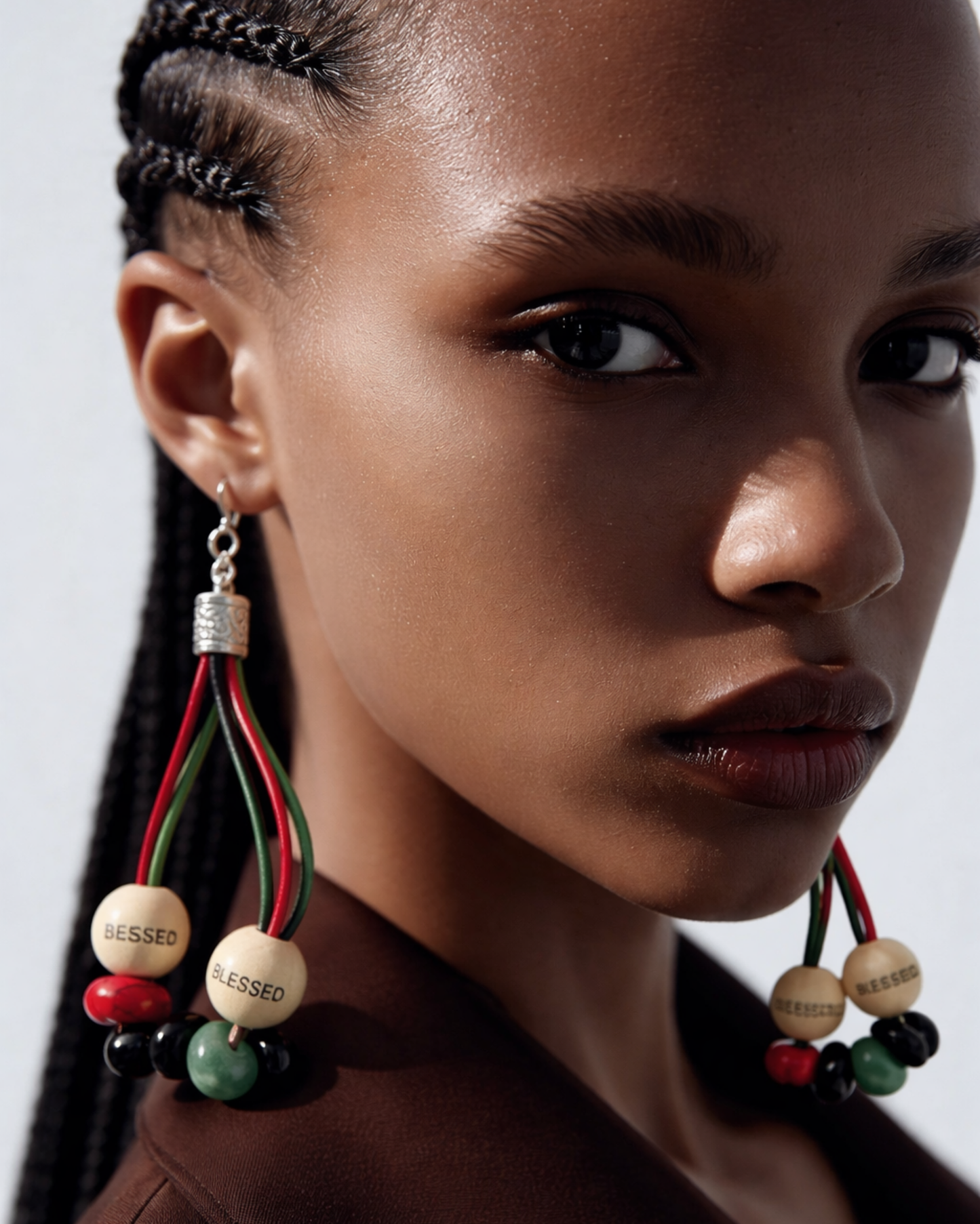Blessed Black, Red & Green Hoops