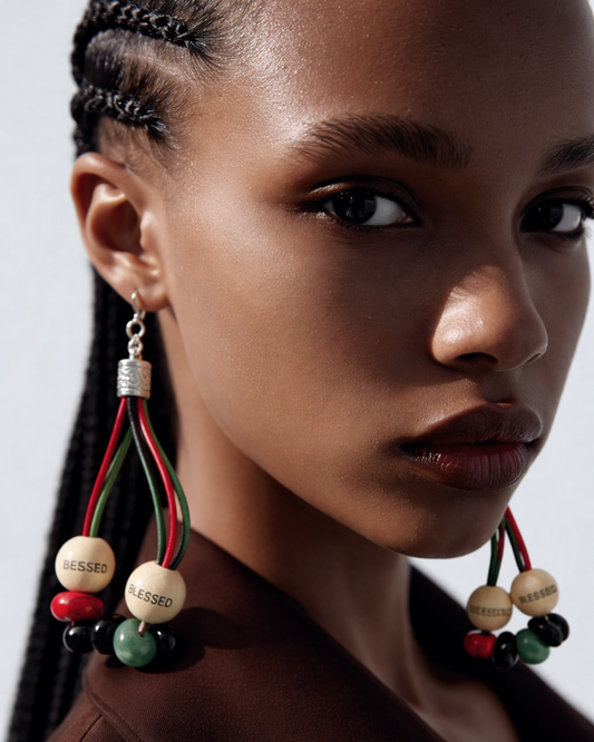 Blessed Black, Red & Green Hoops