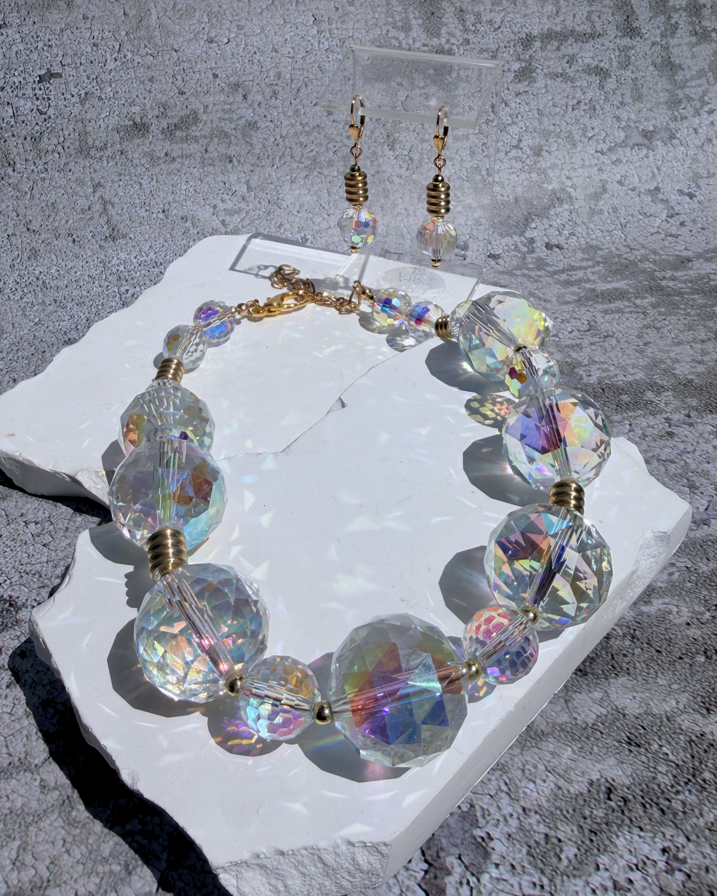 Clear AB Beadrock Beauty Necklace